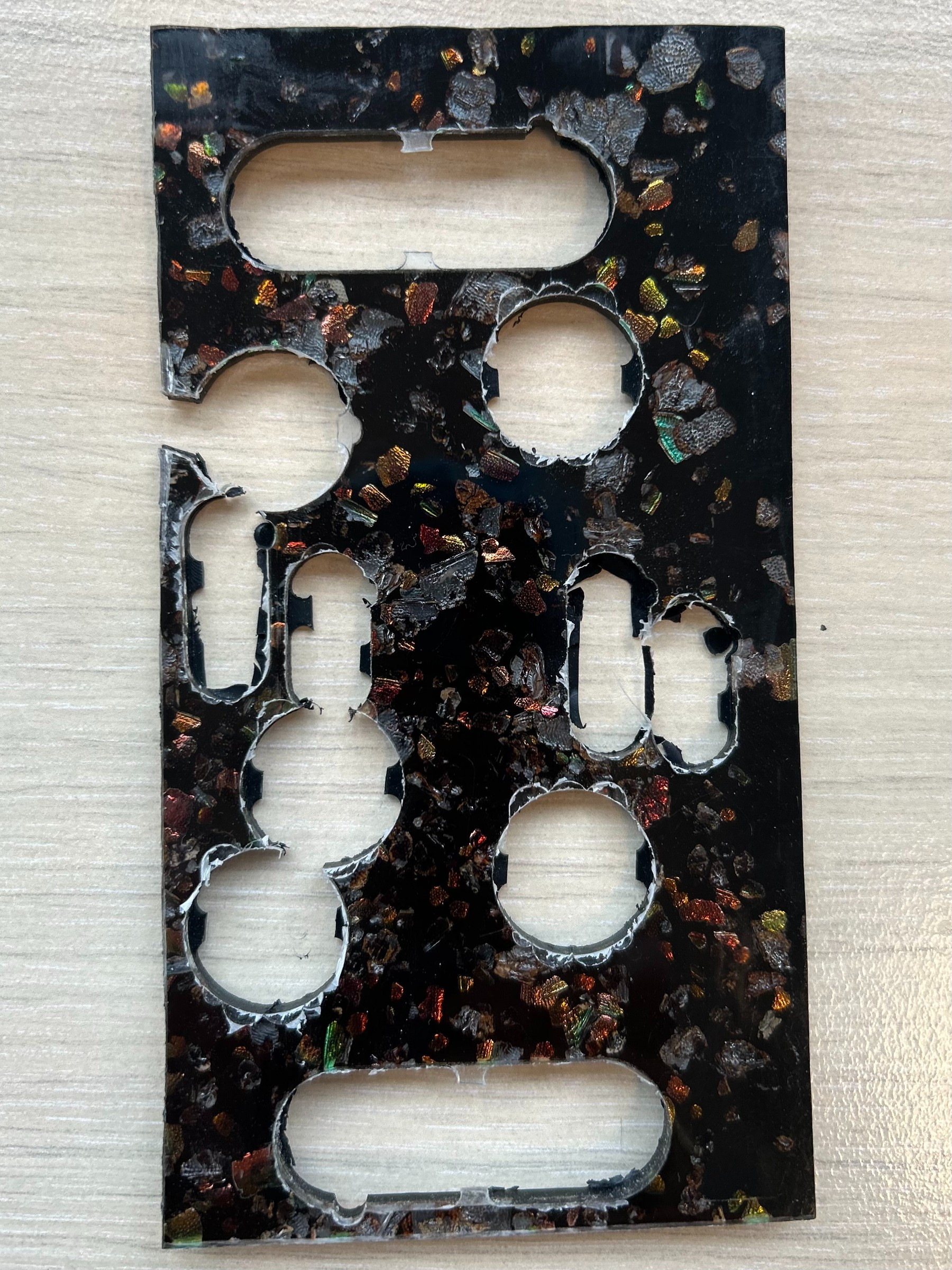 sheet of material with cutouts