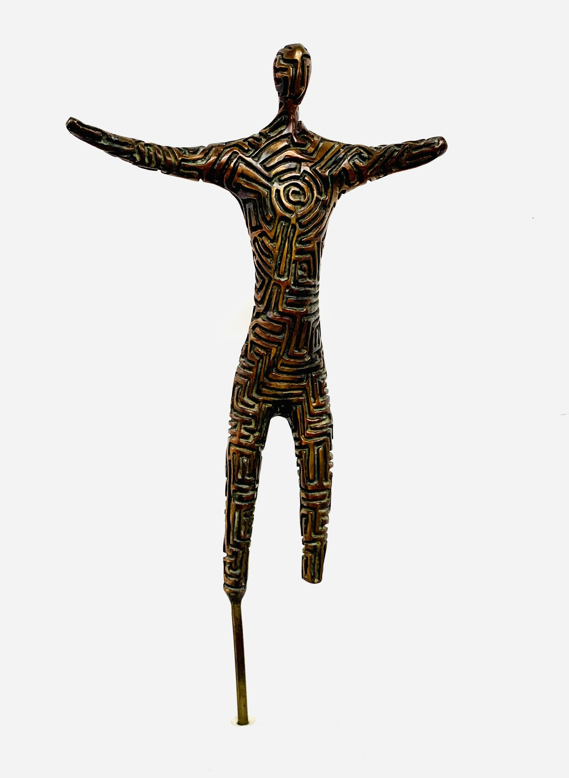 Bronze abstract sculpture of a figure