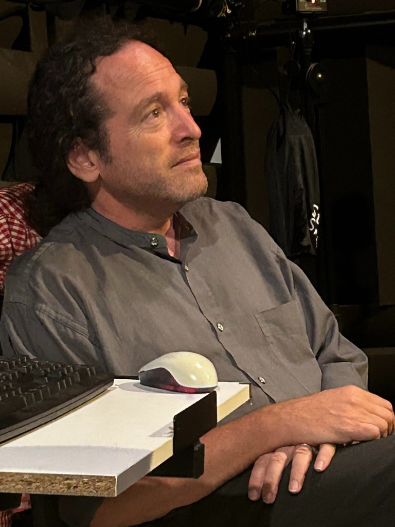 a seated man