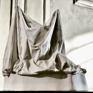 sculpture of material with movement.